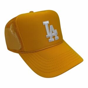 NEW VINTAGE STYLE LOS ANGELES LA YELLOW TRUCKER HAT CAP…